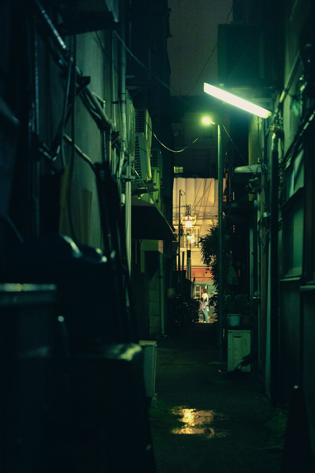 shadowy alley at night