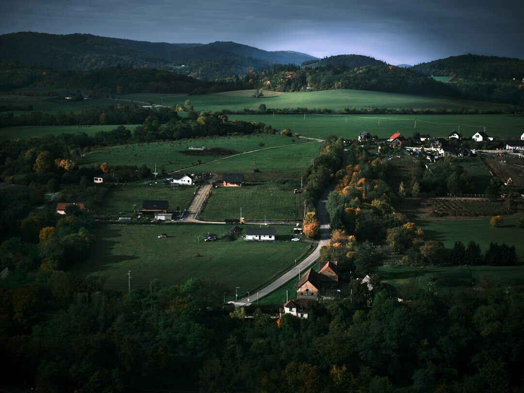stormy village night